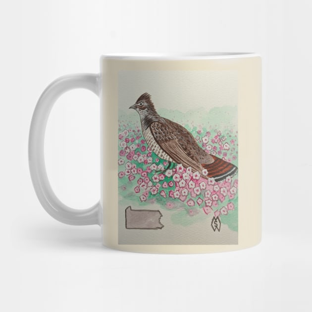 Pennsylvania state bird & flower, the ruffed grouse and mountain laurel by Matt Starr Fine Art